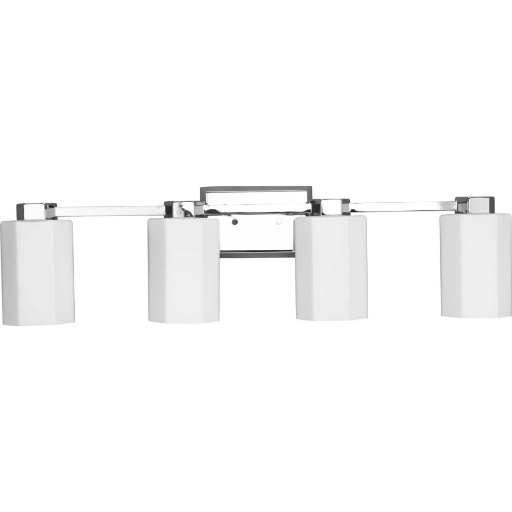 Estrada Collection Four-Light Polished Chrome Contemporary Bath & Vanity Light