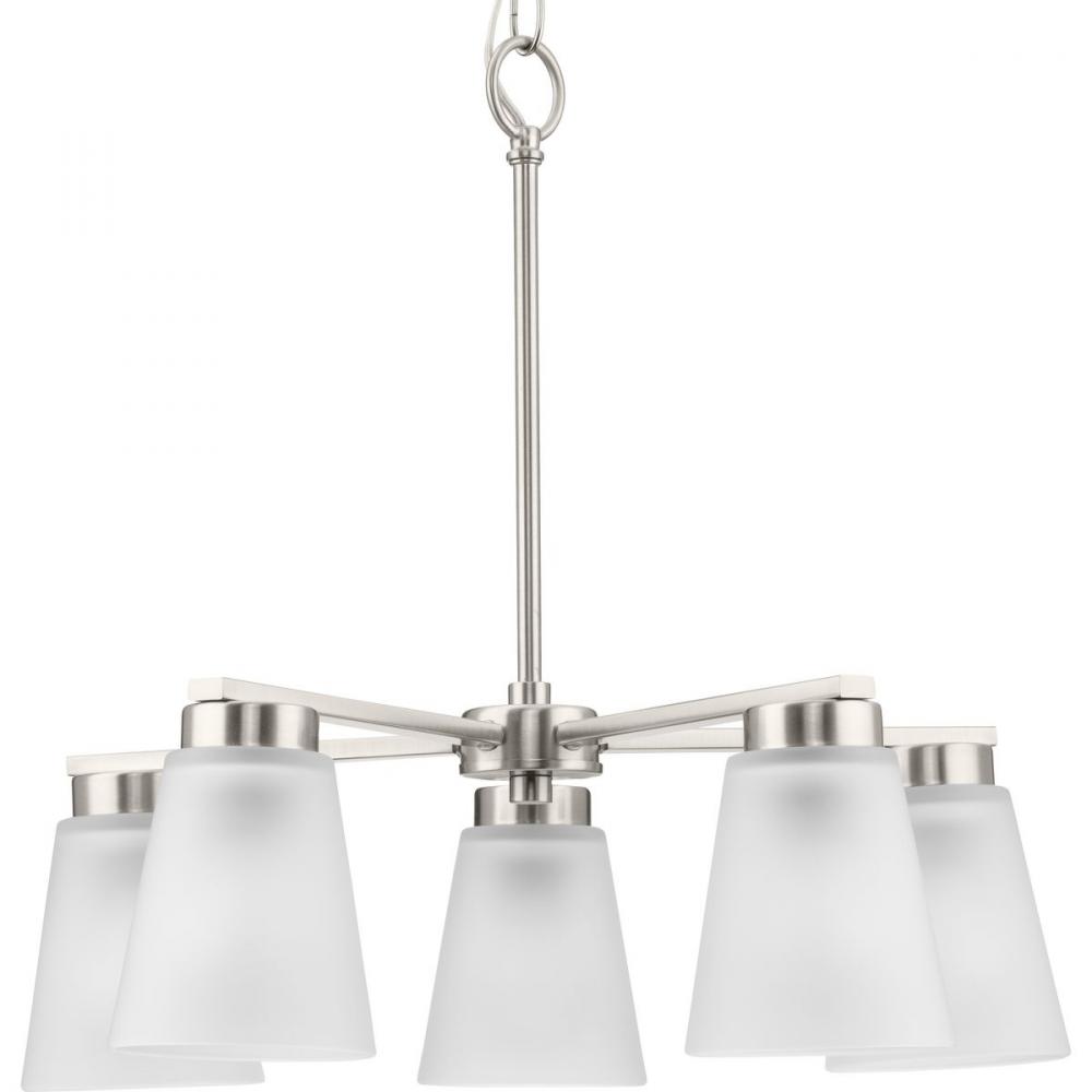 Tanner Collection Five-Light Brushed Nickel Transitional Chandelier