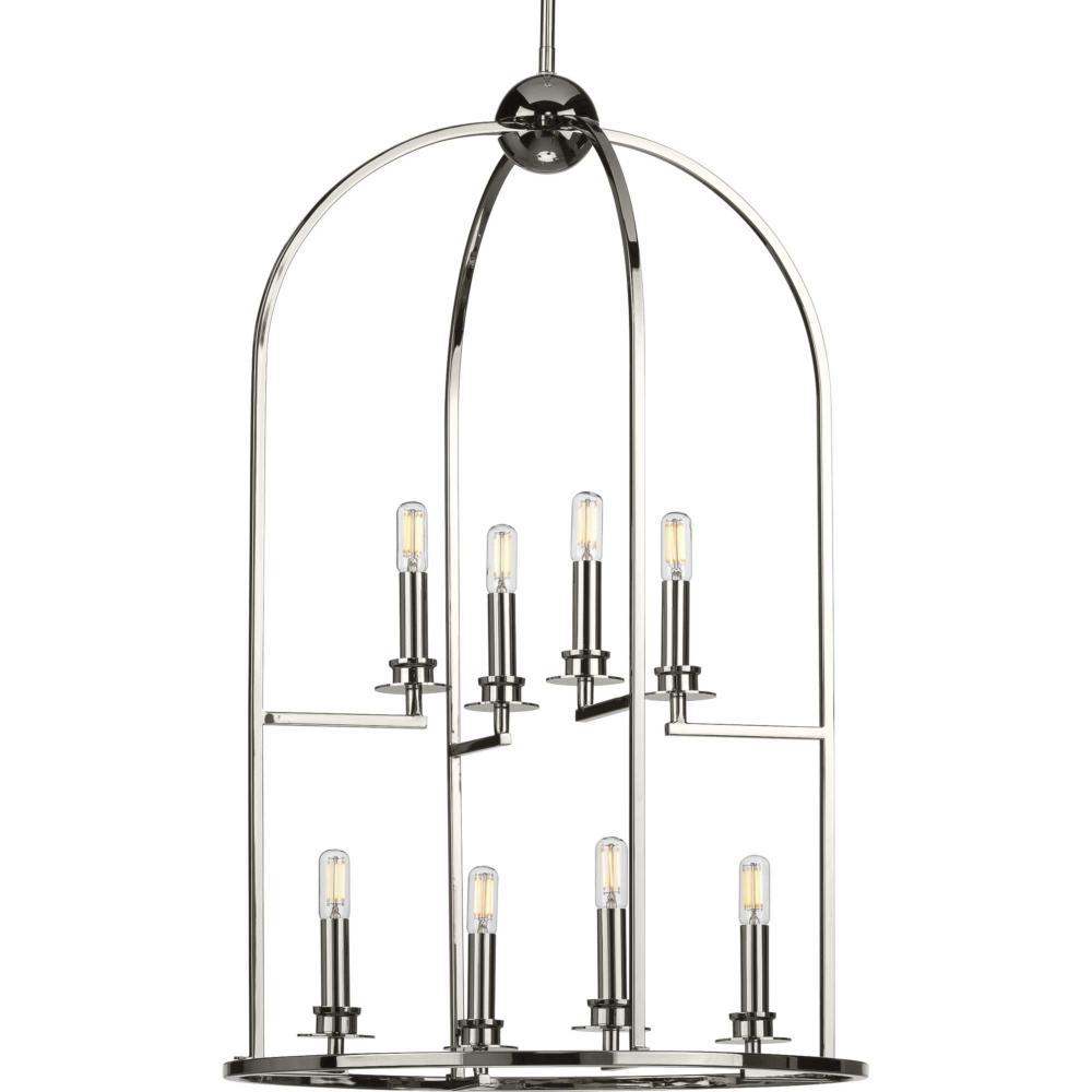 Seneca Collection Eight-Light Polished Nickel Farmhouse Pendant Light