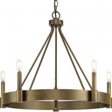 Progress P400318-196 - Breckenridge Collection Five-Light Aged Bronze Rustic Farmhouse Chandelier