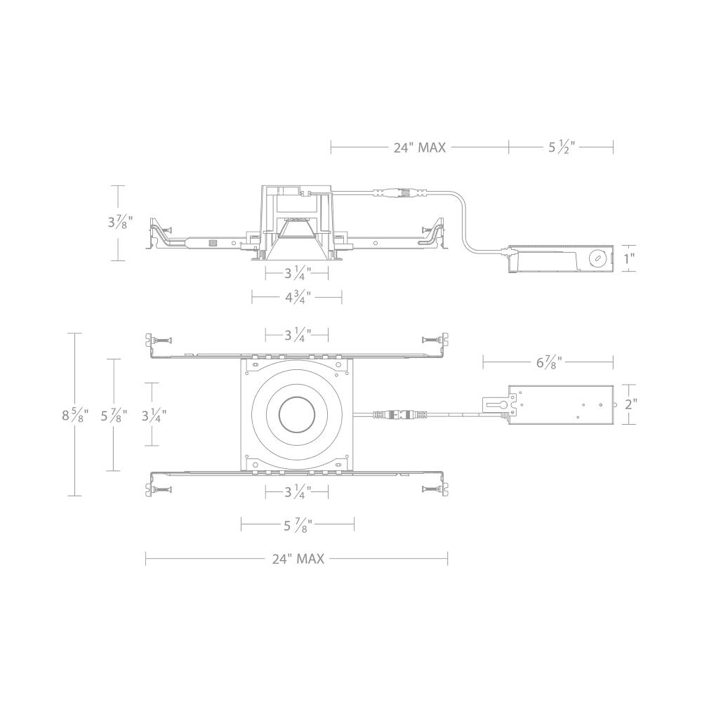 Ocular 3.0 Dim-to-Warm Round Downlight Trim and Remodel Housing with New Construction Frame-In Kit