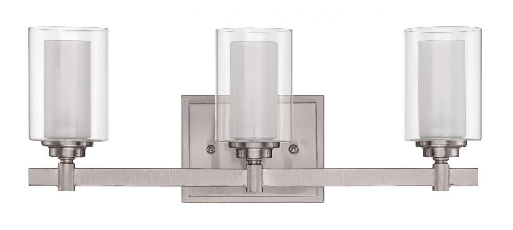 Celeste 3 Light Vanity in Brushed Polished Nickel