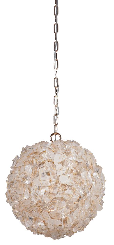 Roxx 1 Light Large Pendant in Gilded w/Quartz Crystals