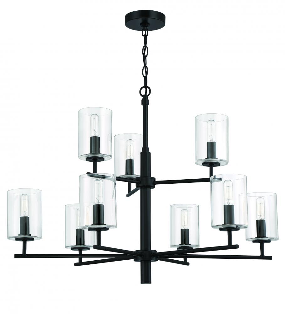 Hailie 9 Light Chandelier in Flat Black