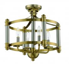 Craftmade 54854-BNKSB - Stanza 4 Light Semi Flush in Brushed Polished Nickel/Satin Brass