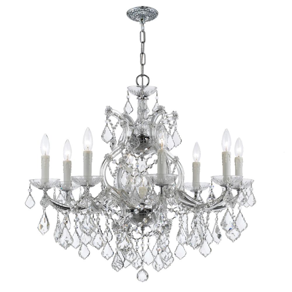 Maria Theresa 9 Light Swarovski Strass Crystal Polished Chrome Chandelier