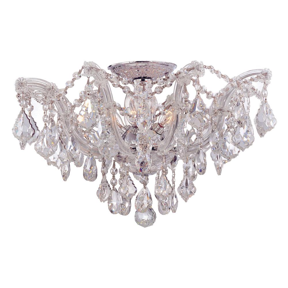 Maria Theresa 5 Light Swarovski Strass Crystal Polished Chrome Semi Flush Mount