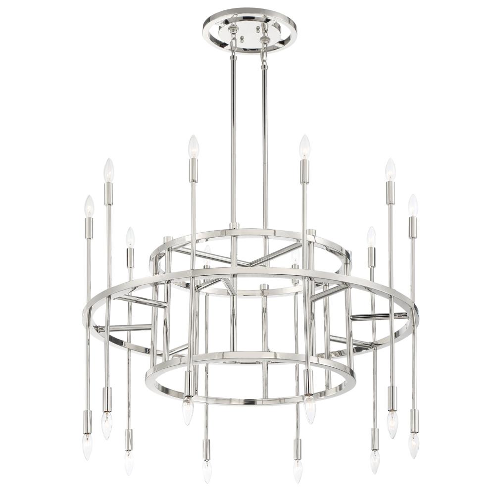 Aries 20 Light Polished Nickel Chandelier