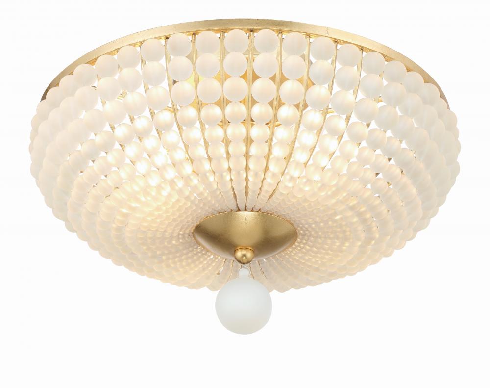 Bella 4 Light Antique Gold Semi Flush Mount