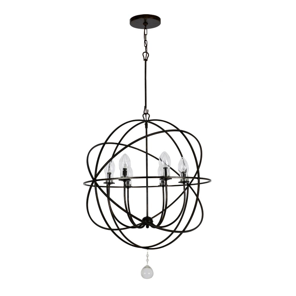 Solaris 6 Light English Bronze Sphere Outdoor Pendant