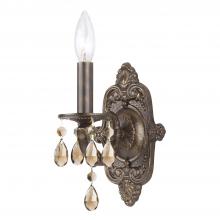 Crystorama 5021-VB-GT-MWP - Paris Market 1 Light Golden Teak Hand Cut Crystal Venetian Bronze Sconce