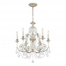 Crystorama 5116-OS-CL-I - Regis 6 Light Clear Italian Crystal Olde Silver Chandelier