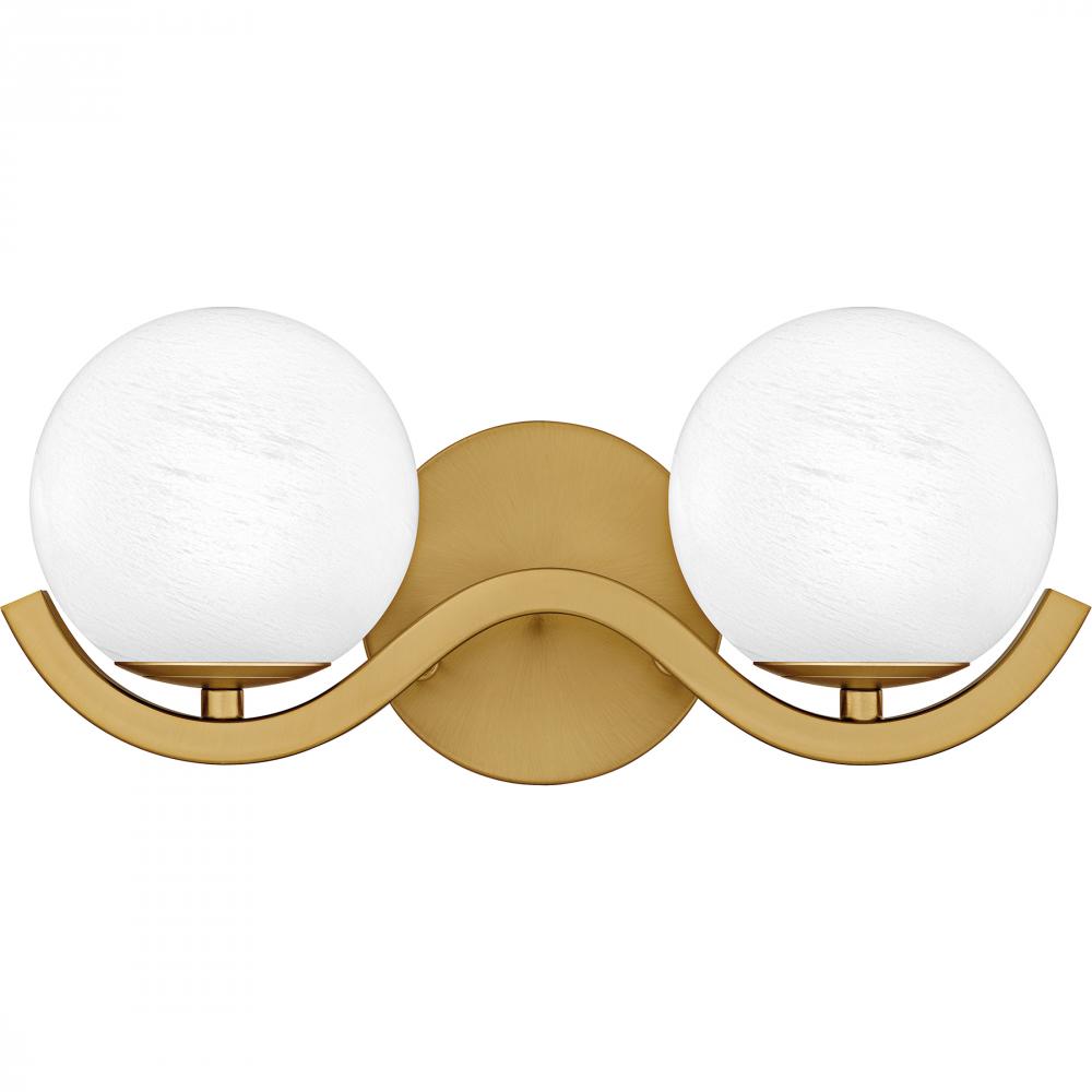 Spherical 2-Light Aged Brass Bath Light