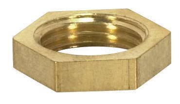 Brass Hexagon Locknut; 1/8 IP; 1/2" Hexagon; 1/8" Thick; Unfinished