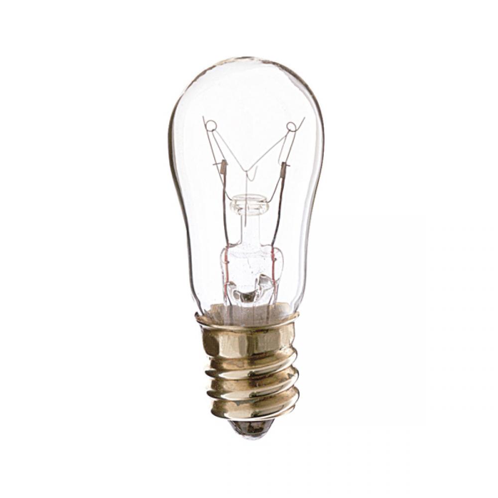 6 Watt S6 Incandescent; Clear; 1500 Average rated hours; 40 Lumens; Candelabra base; 12 Volt