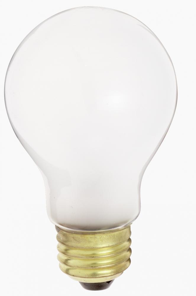 25 Watt A19 Incandescent; Frost; 1500 Average rated hours; 250 Lumens; Medium base; 34 Volt