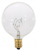 Satco Products Inc. A3523 - 40 Watt G16 1/2 Incandescent; Clear; 2500 Average rated hours; 360 Lumens; Candelabra base; 130