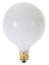 Satco Products Inc. A3524 - 15 Watt G16 1/2 Incandescent; Satin White; 2500 Average rated hours; 83 Lumens; Candelabra base; 130