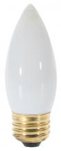 Satco Products Inc. A3537 - 25 Watt B11 Incandescent; White; 2500 Average rated hours; 160 Lumens; Medium base; 130 Volt; 2-Card