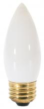 Satco Products Inc. A3538 - 40 Watt B11 Incandescent; White; 2500 Average rated hours; 320 Lumens; Medium base; 130 Volt; 2-Card