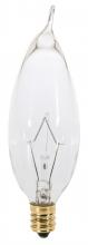 Satco Products Inc. A3574 - 25 Watt CA8 Incandescent; Clear; 2500 Average rated hours; 210 Lumens; Candelabra base; 130 Volt;