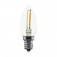 Satco Products Inc. S11308 - 0.7 Watt LED; C7; Clear; 2700K; Candelabra base; 120 Volt; Carded 2 Pack