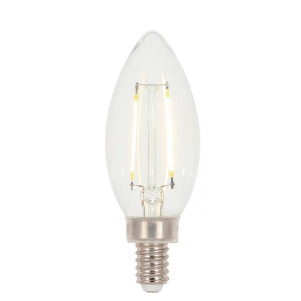 3.3W B11 Filament LED Dimmable Clear 3000K E12 (Candelabra) Base, 120 Volt, Box