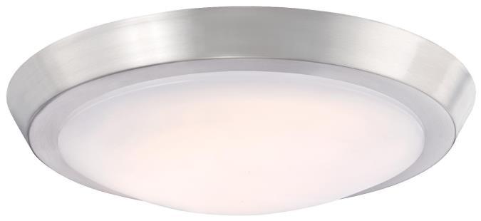 11 in. 20W LED Flush Brushed Nickel Finish Frosted Acrylic Shade