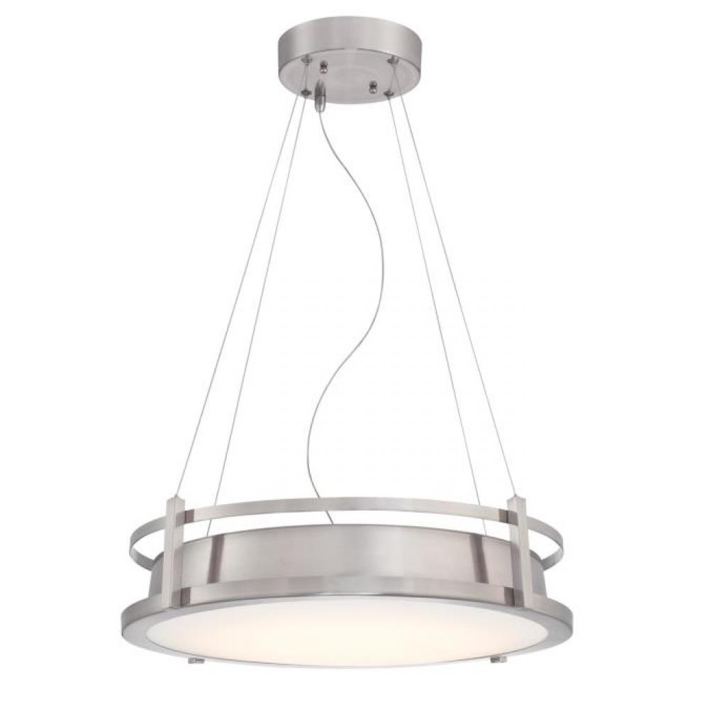 LED Chandelier Brushed Nickel Finish Frosted Lens