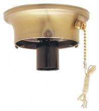 Westinghouse 7022900 - 3-1/4" Antique Brass Finish Glass Shade Holder Kit with On/Off Pull Chain Switch