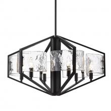 Golden 3162-6 BLK-HWG - Varsha 6-Light Chandelier in Matte Black