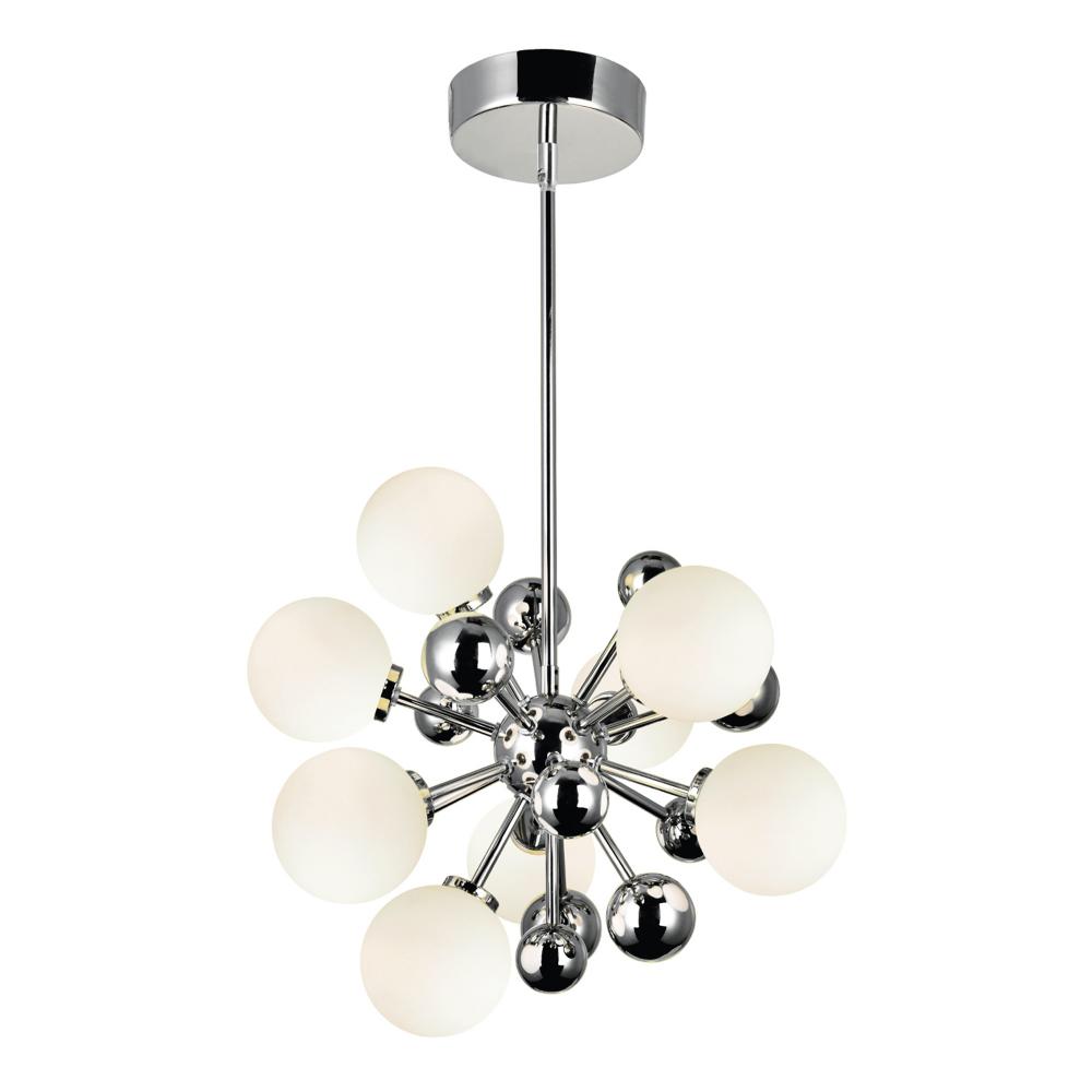 Element 8 Light Chandelier With Polished Nickel Finish