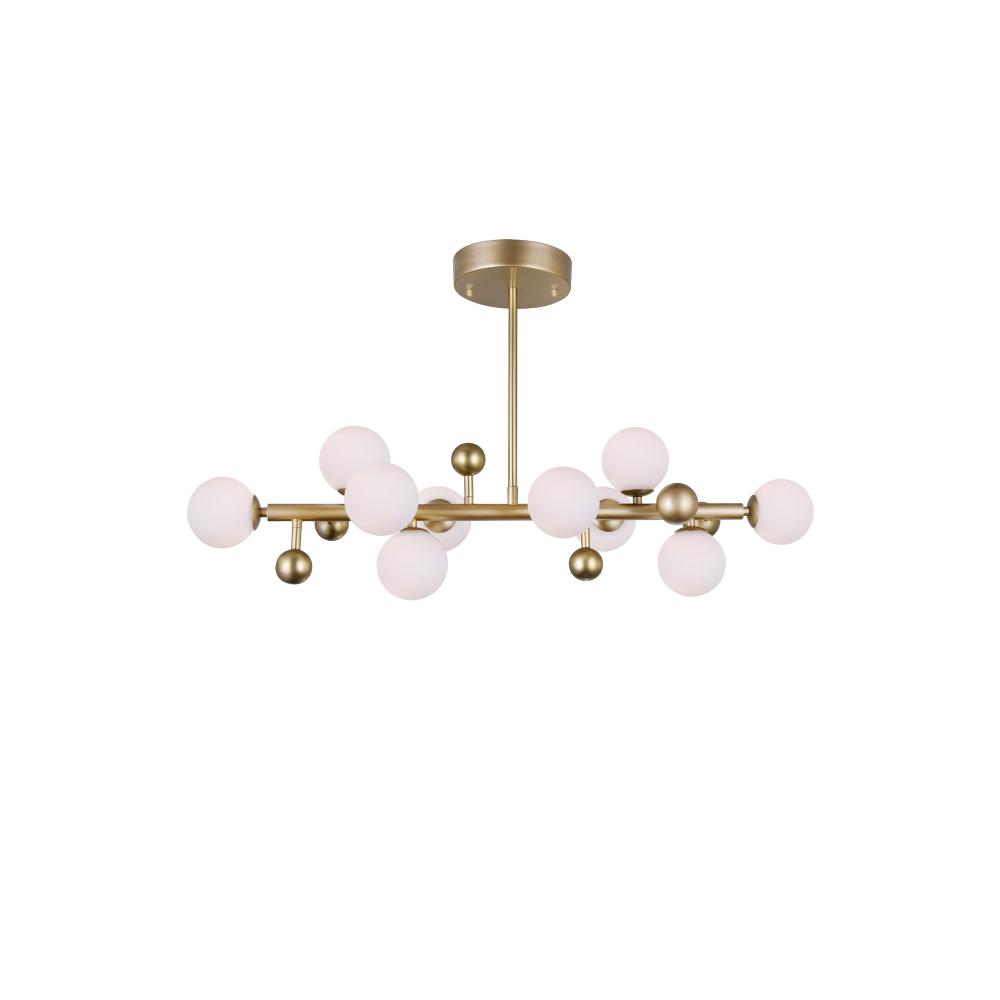 Element 10 Light Chandelier With Sun Gold Finish