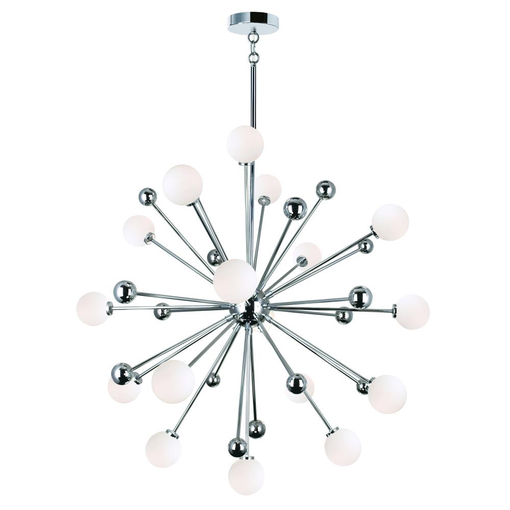 Element 17 Light Chandelier With Polished Nickel Finish