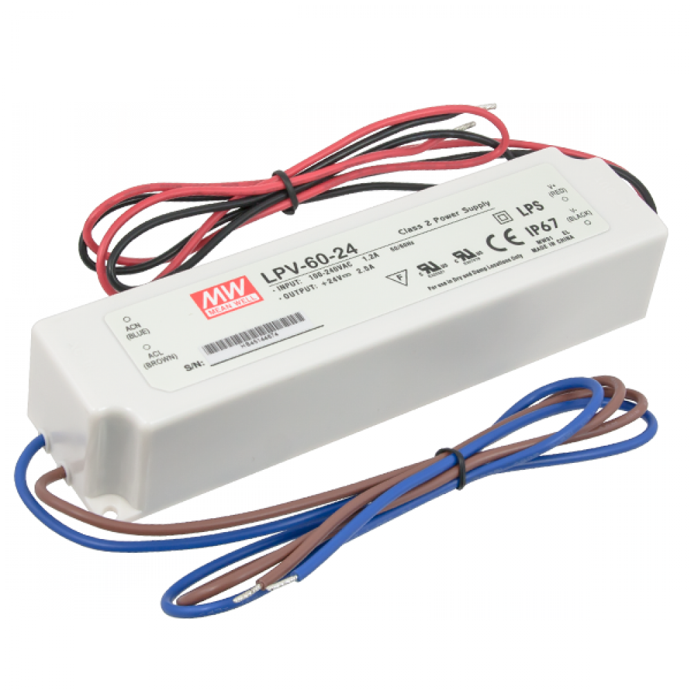 Hardwire power supply, 12 Volt DC, 1-60 watts, Not dimmable
