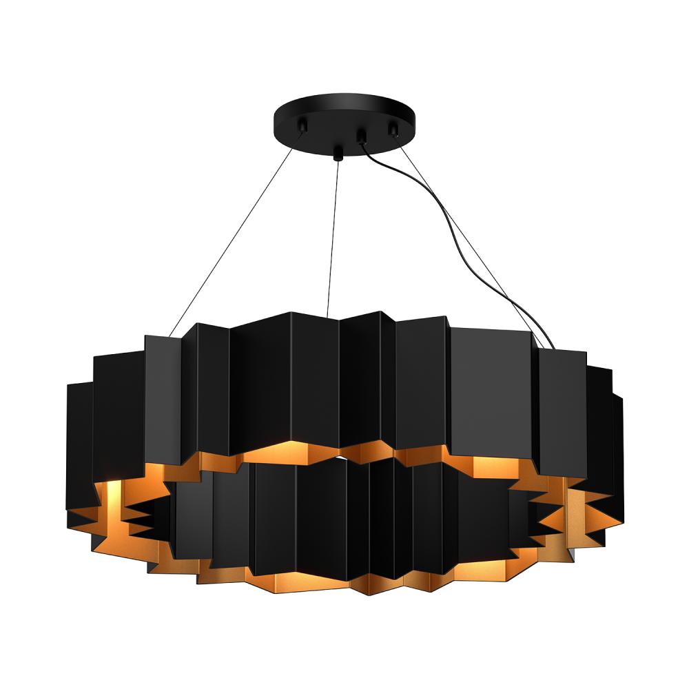 Akira 30-in Black/Gold 7 Lights Chandeliers