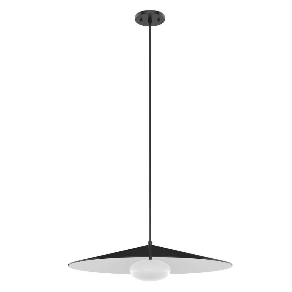 Cruz 24-in Metal - Black/White LED Pendant