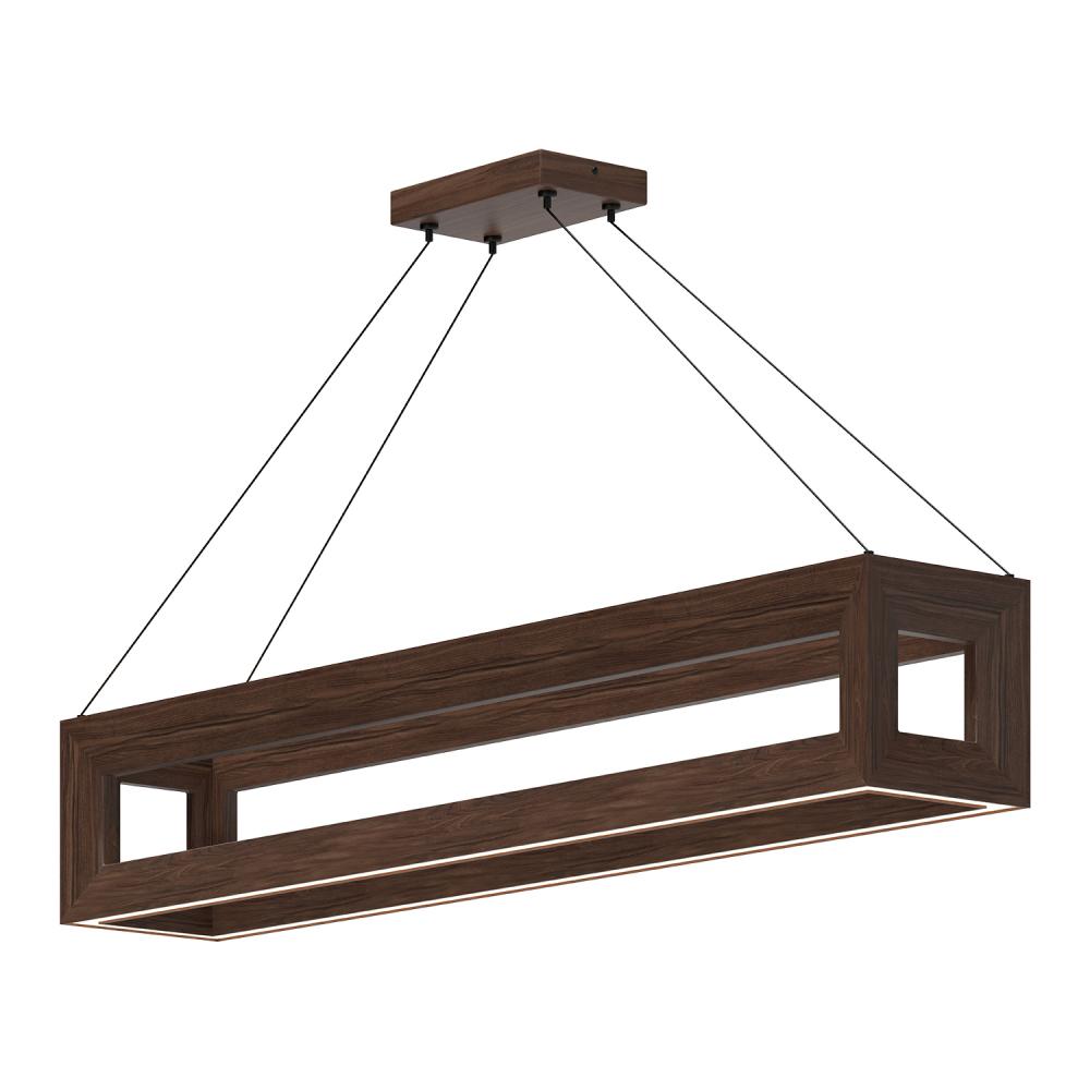 Morina 42-in Walnut LED Linear Pendant