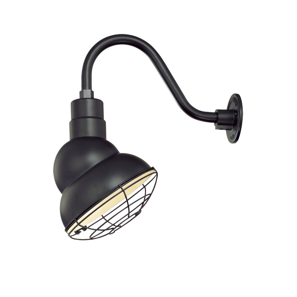 R Series 1-Light Emblem Shade Satin Black