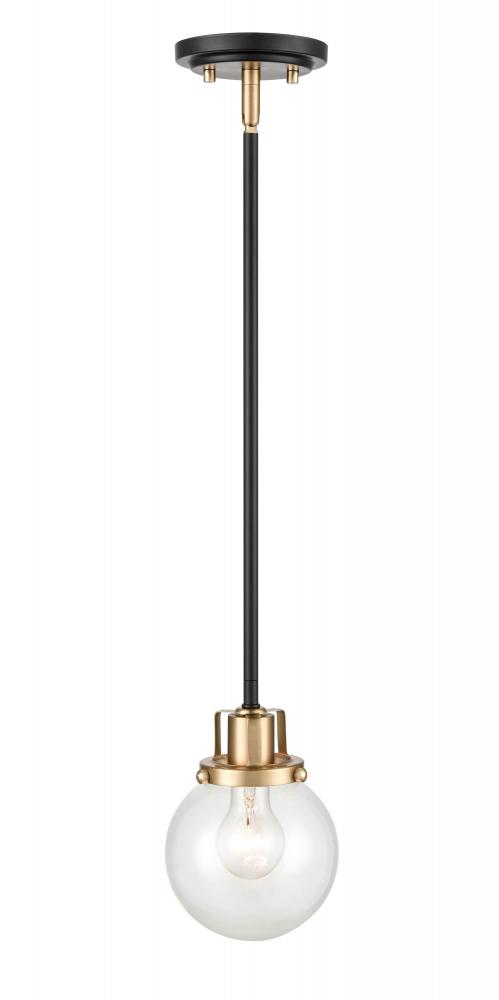 Mellrosa 1-Light Pendant Light Matte Black + Modern Gold