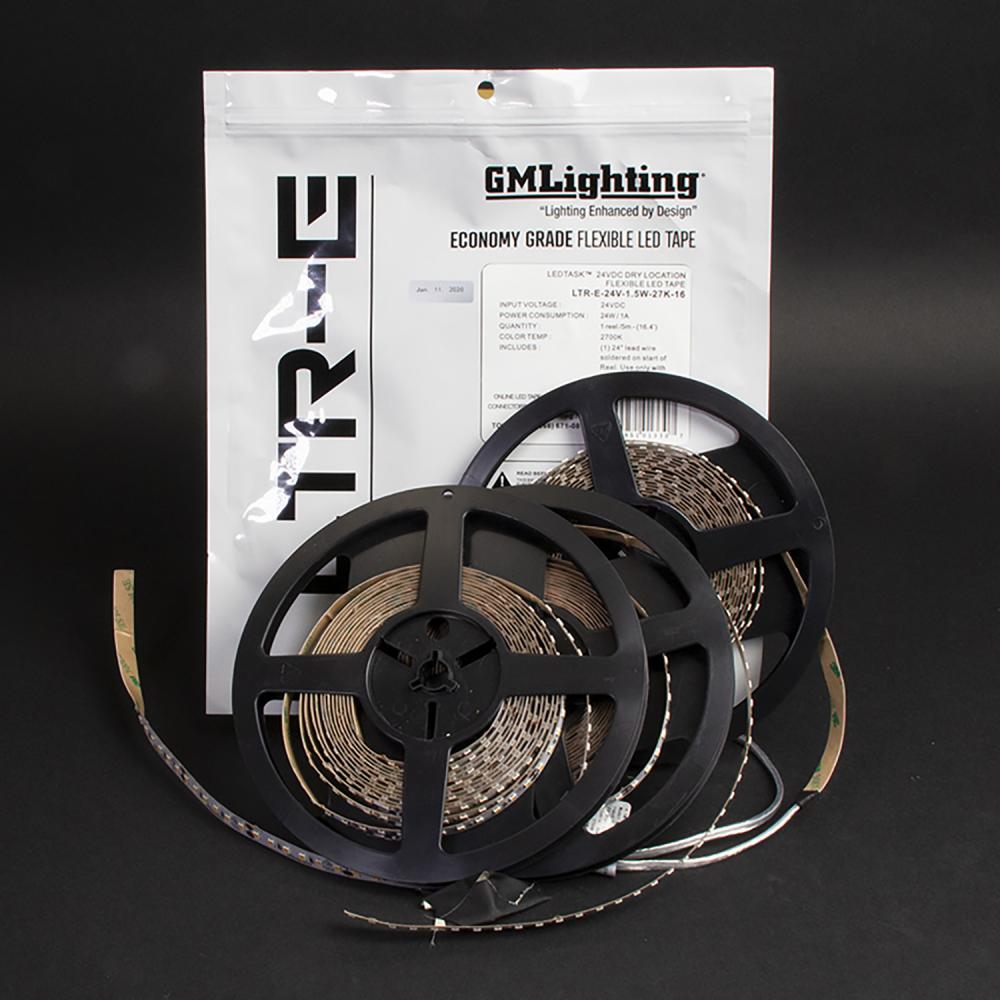 LEDTask™ 2020 12VDC LTR-E Economy Series Indoor Location LED Tape - 16'-4" Reel