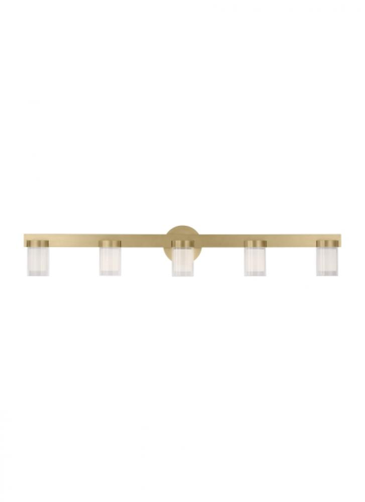 Kelly Wearstler Esfera 5-light dimmable LED large bath vanity with natural brass finish