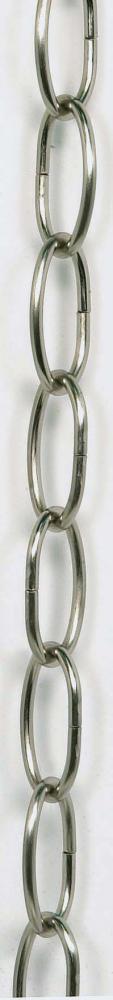 3 Ft.; 8 Gauge Chain; Brushed Nickel Finish; 1-1/2 in.; Link Len; 7/8 in.; Link Wid; 1/8 in.; Thick;