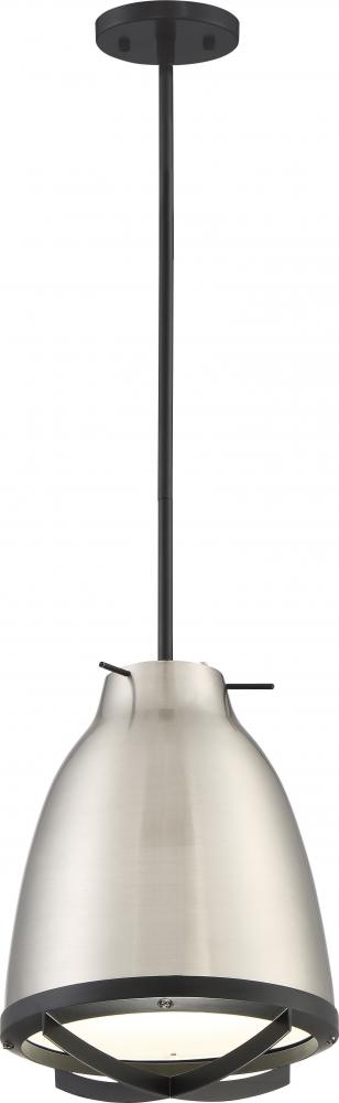 Thrust - Large LED Pendant; Brushed Nickel / White Accent Finish