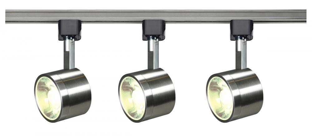 LED Track Kit - 12 Watt LED - 3000K - 4 foot Track - 36 degree - Round Shape - Brushed Nickel Finish