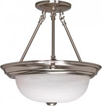 Nuvo 60/201 - 2 Light - Semi Flush with Alabaster Glass - Brushed Nickel Finish