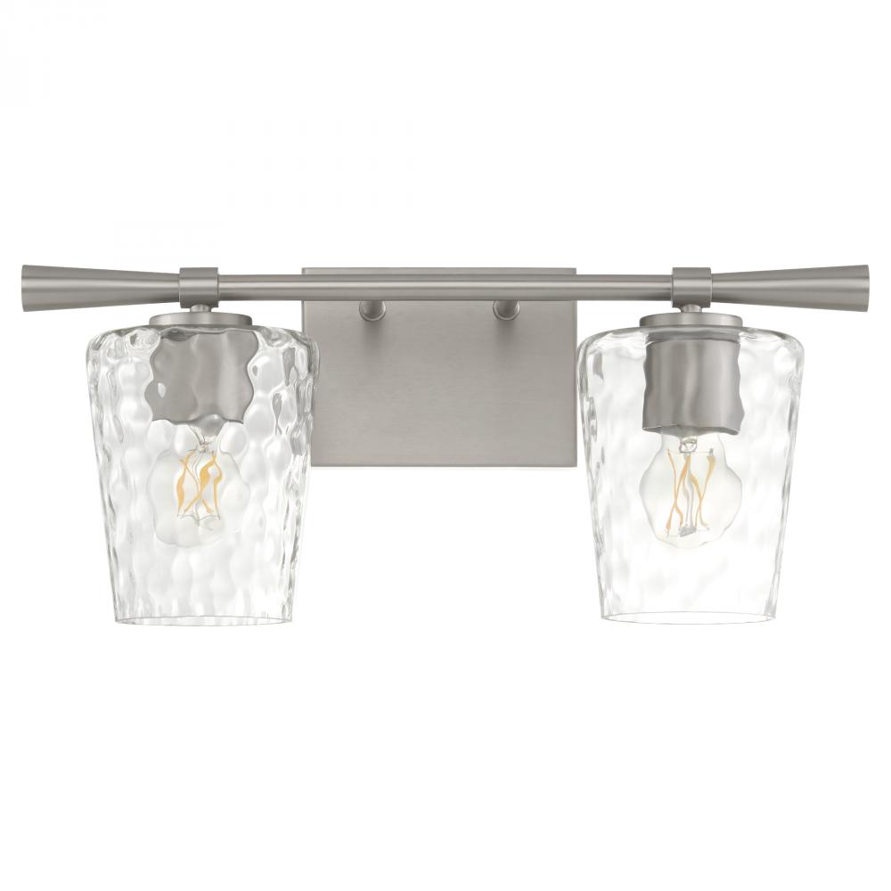 Goodwin 2 Light Vanity, Satin Nickel