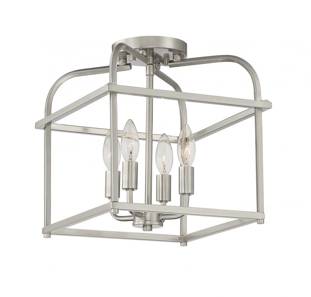 4-Light Ceiling Light in Brushed Nickel