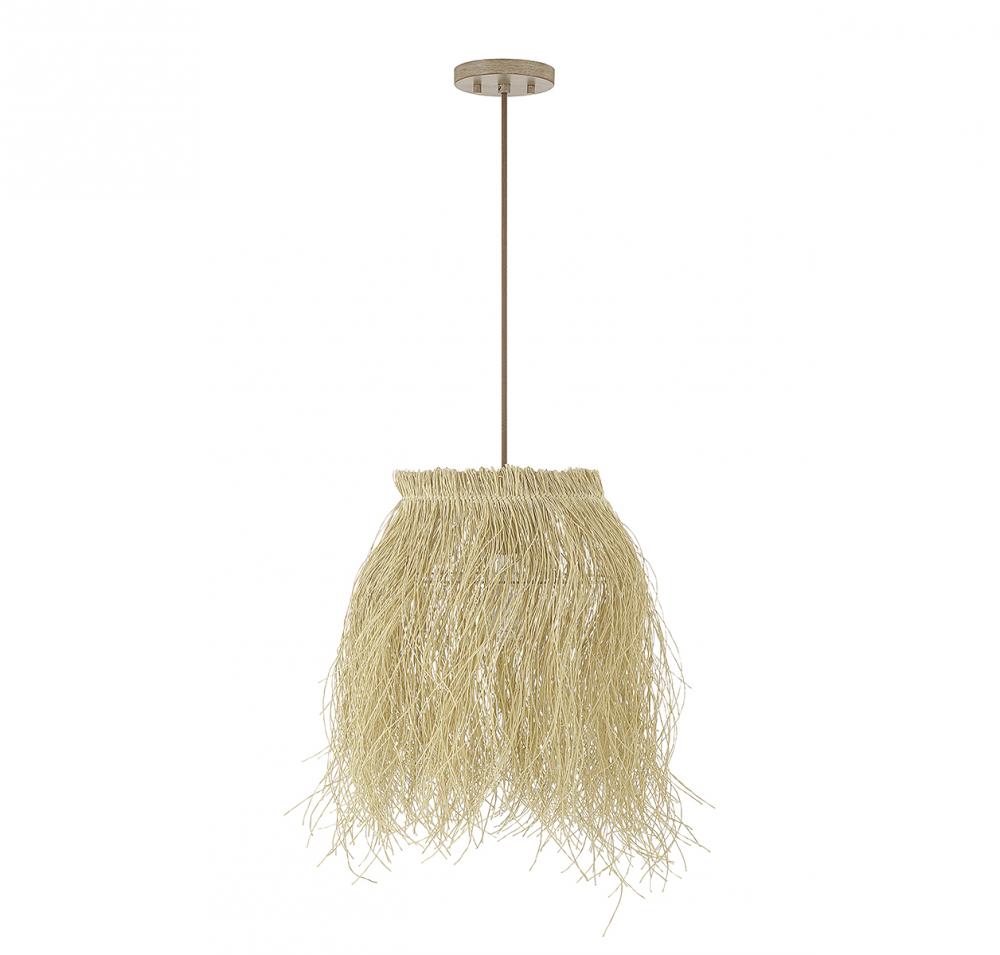 1-Light Pendant in Natural Rattan