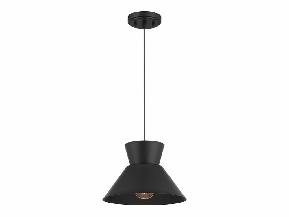 1-Light Pendant in Matte Black